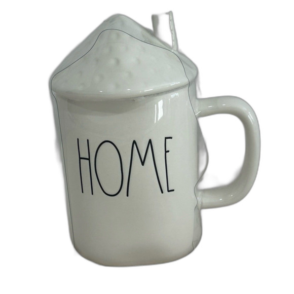 Rae Dunn Artisan Collection by Magenta “ HOME” Embossed Ceramic Mug /Lid. NEW - Picture 1 of 10